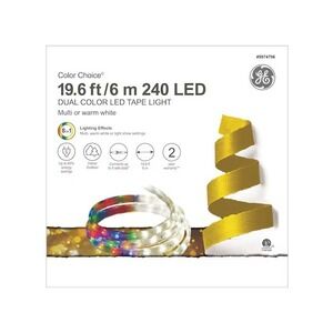 GE Color Choice 240 LED Light 19.6 Foot Multicolor Christmas Tape Lights